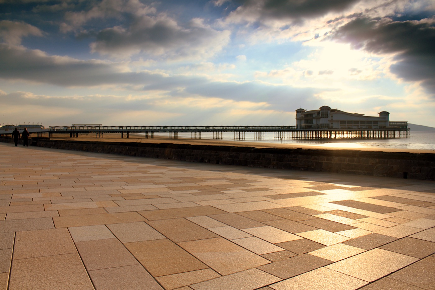 Granite paving along the regenerated Weston-super-Mare seafront