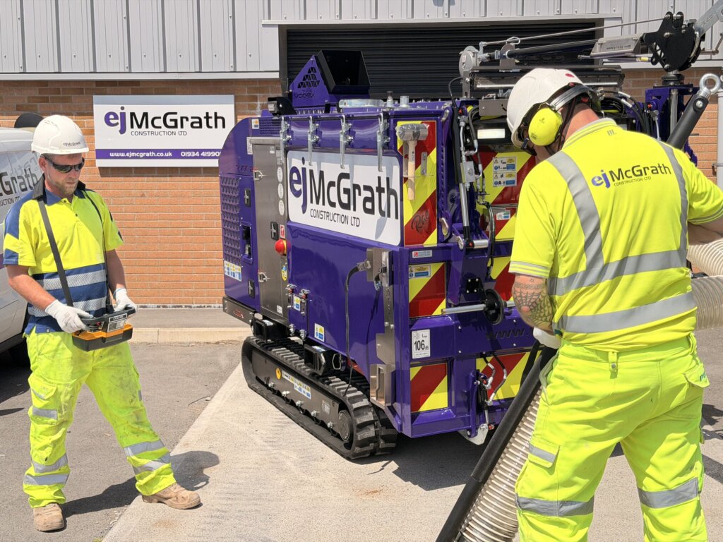 EJ McGrath T-VAC 2 vacuum excavation unit on site