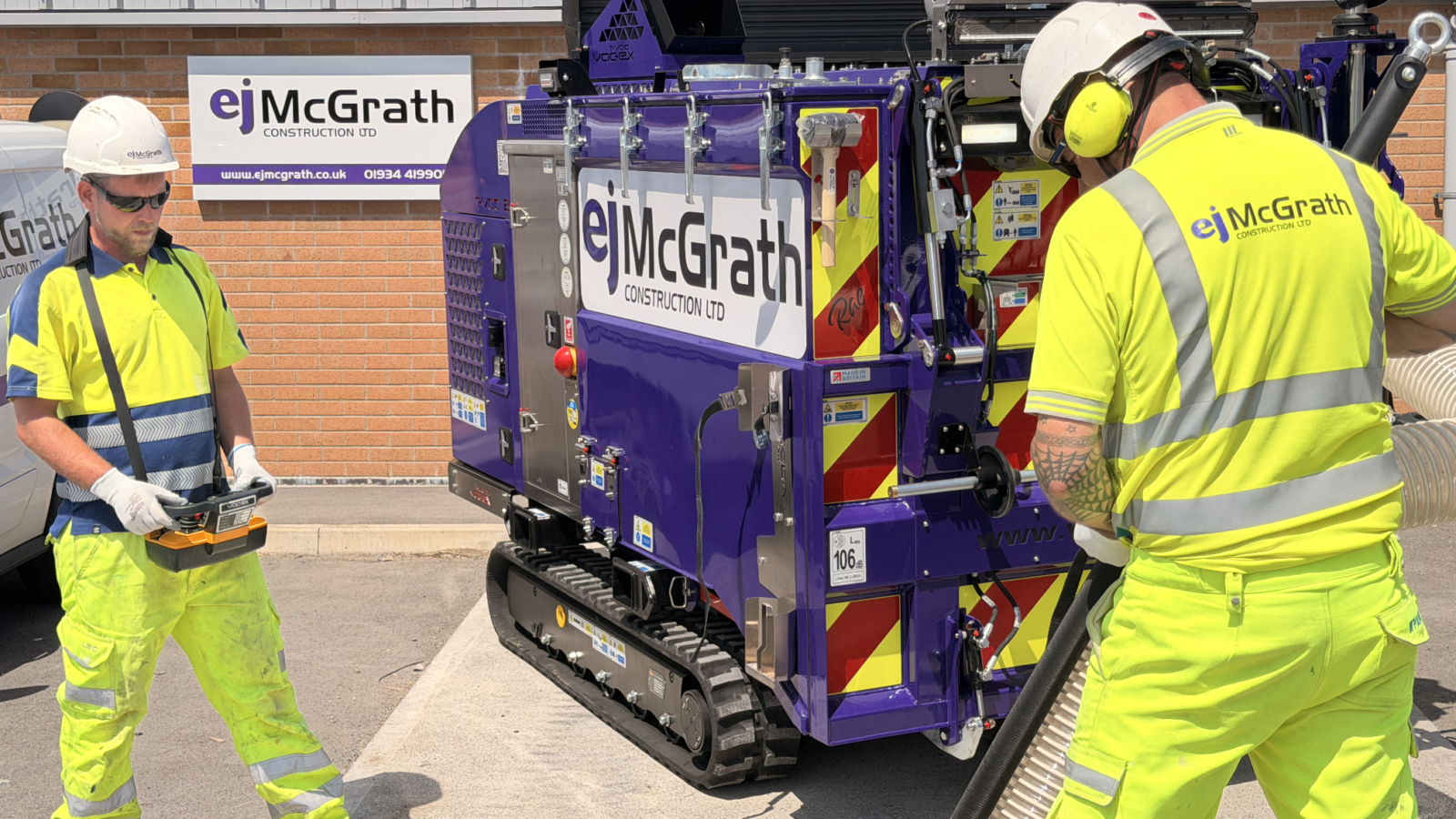 EJ McGrath T-VAC 2 vacuum excavation unit on site