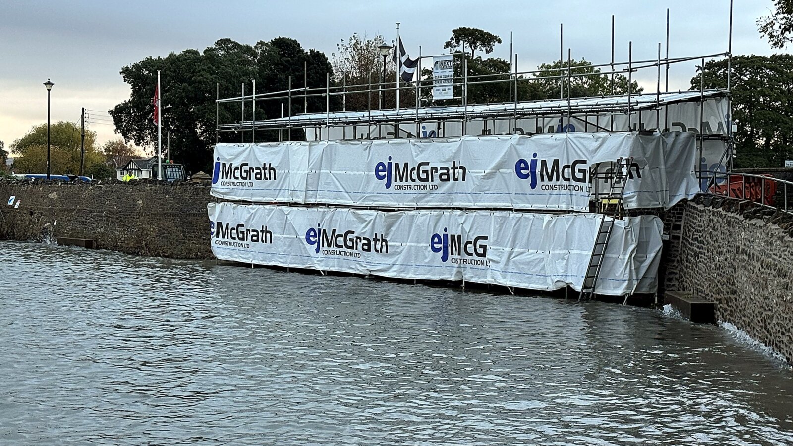 Clevedon Marine Lake sea wall, repaired by EJ McGrath for North Somerset Council