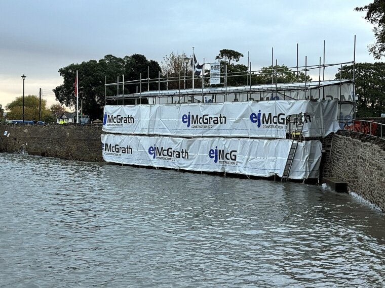 Clevedon Marine Lake sea wall, repaired by EJ McGrath for North Somerset Council
